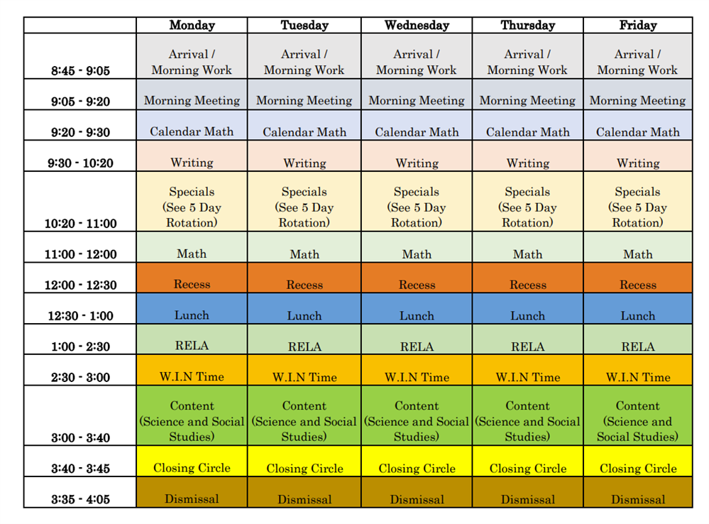 Schedule